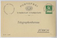 Dienstpostkarte Telegraphenbureau Zürich
