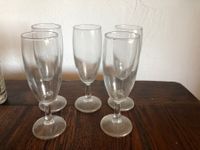 5 Flutes-Gläser, Glas, Höhe 17 cm