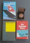 Swissair 3 Bücher und eine Medaille