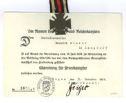 Medaille mit Urkunde Ehrenkreuz