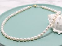 Klassische Echte weisse Perlenkette