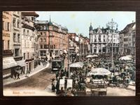 Basel MARKTPLATZ TRAM BELEBT 1907