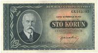 Banknote Sto 100 Kronen ČSSR 1945