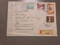 Briefmarken auf Umschlag 1954 Schweiz