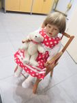 Grosse Heidi Ott Puppe mit original Kinder Stuhl wisa Gloria