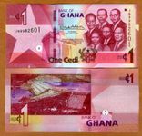 Ghana, 1 Cedi, 2017, P-New, UNZ,Serie GA