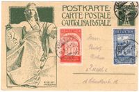UPU 1924 Serie auf UPU Denkmal Ganzsachen-Postkarte