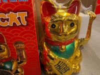 Lucky cat neu Gold China 35 cm xxl