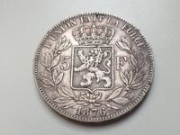 🇧🇪  Belgium 5 Francs 1876 Silver 25g .900