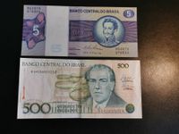 2 alte ungebrauchte Banknoten aus Brasilien