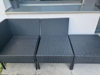 Garten-Lounge-Set mit Auflagen - Rattan