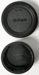2 Kamerabodydeckel + Objektivrückdeckel für Nikon F Bajonett