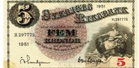 Schweden 5 Kronor 1951 UNZ Serie I-334370
