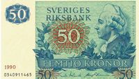 Schweden 50 Kronor 1990 UNZ Serie 0340911465
