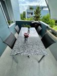 Granittisch für Balkon/Terrasse mit 4 Stühlen