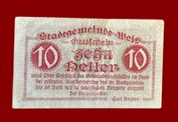 Österreich Banknoten Notgeld Stadtgemeinde Mels 10 Heller