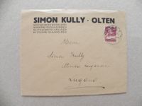 Brief Briefmarke Stempel Olten SO Spenglerei Kully 1923
