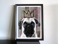 Mops Hund Pop Art Kunst Dog Krone Modern Crown Bild Funky