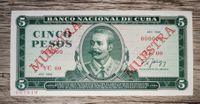 Cuba 5 Pesos 1988 UNC SPECIMEN