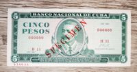 Cuba 5 Pesos 1967 UNC SPECIMEN