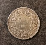 1855 Schweiz 5 Franken Solothurn