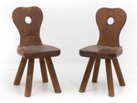 Rustikale Holzstühle im Zweierset
