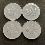 4 Stück 1 Unze Silber Kanada Maple Leaf 2010