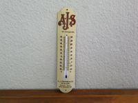 Emailschild AJS Motorcycles Thermometer Emaille Schild Retro