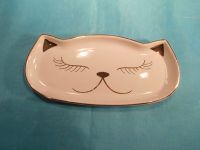 Kleine Platte Porzellan, Katze