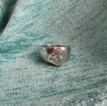 Ring Silber 925 dreieckig-Bergkristall Stein Gratis Versan