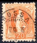 1908 STEHENDE HELVETIA SBK 94A GESTEMPELT ROSSA - U369
