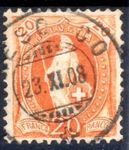 1908 STEHENDE HELVETIA SBK 94A GESTEMPELT MESOCCO - U371