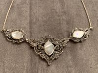 Halskette Collier Vintage silber Perlmut