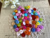 100 Knopfe Blumen bouton fleurs Mix