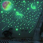 Leuchtende Sterne mit Einhorn und Mond