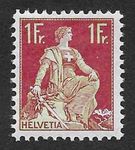 1908:Helvetia mit Schwert 1 Fr.karmin No 115 **