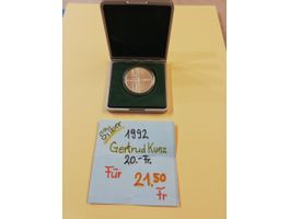 Schöne Schweizer Gedenkmünze 20 Fr. Silber 1992