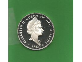 New Zeland , 1 $ , 1982 , Purpurhuhn, Silber PP
