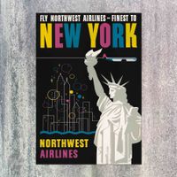 NEW YORK AIRLINE USA Plakat Poster Repro