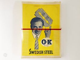Rasierklingen OK Swedish Steel Razor Blades 100 Stk. Vintage