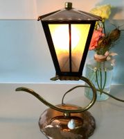 Laterne Tischlampe Mid Century aus Kupfer und Messing