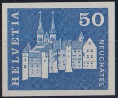 1960: 50 Rp. NEUENBURG, "ungezähnt", erstklassig mit ATTEST!