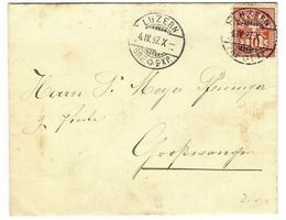Luzern Ziffer 10  1897 Brieflein nach Grosswangen