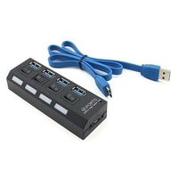 USB 4-Port Hub 3.0 mit Hub-Schaltern und