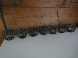 Hübsche kleine Draht-Körbchen für Teelichter. 7 Stück
