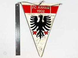 FC AARAU Wimpel mit Autogramm Flagge Fussball Fahne 80s 34cm