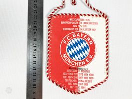 FC BAYERN MÜNCHEN Deutscher Meister Wimpel Flagge 80s (III)