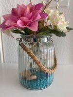 Windglas mit Blumen Deko oder als Glaslaterne