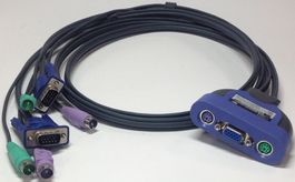 Linksys KVM 2-Port Switch VGA PS/2 schwarz/blau/grün/violett