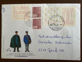 Belege 1994 ATM Automatenmarken lettre Menziken